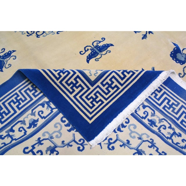 1960s Vintage Chinese Art Deco Hand Knotted Wool Rug,9'10'' X 15'3'' For Sale - Image 5 of 6