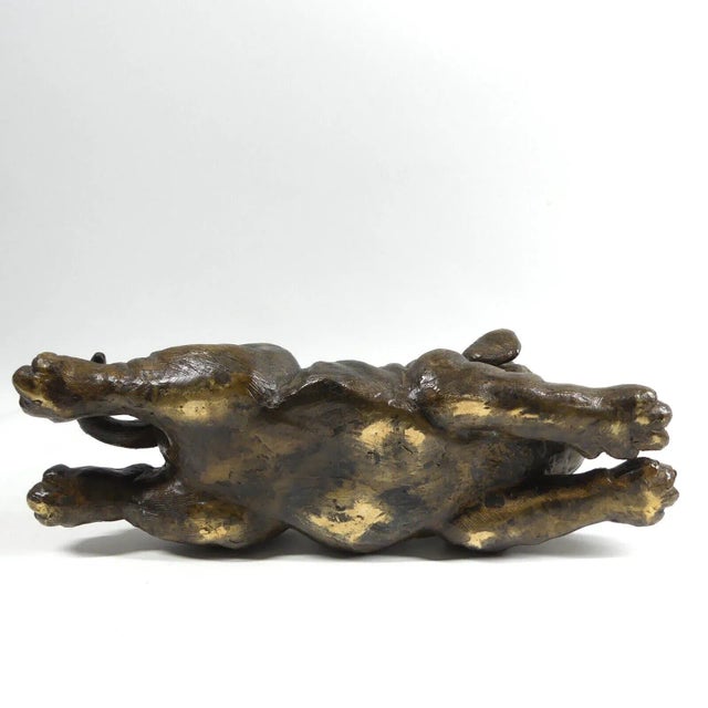 Metal Large Bronze Bulldog Sculpture, 1970s For Sale - Image 7 of 8