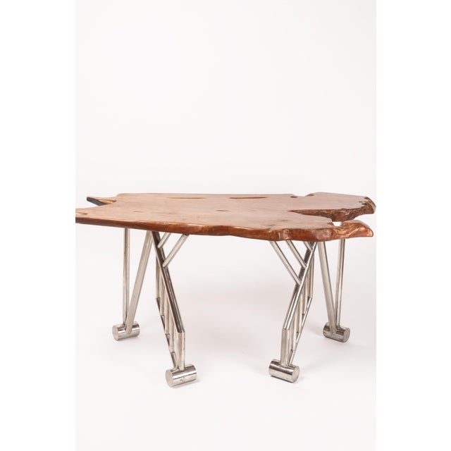 Vintage Desk in Wood and Metal, Europe, 1980s For Sale - Image 4 of 14