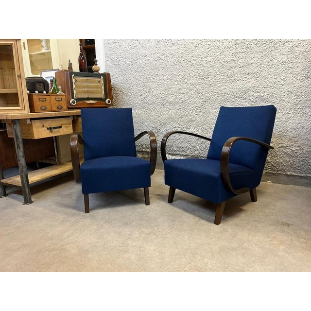 Wood Set of H-410 Chairs by Jindřich Halabala for Up Závody For Sale - Image 7 of 7