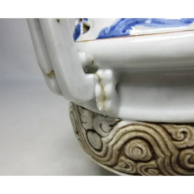 Blue 19th Century Japanese Hirado Porcelain Incense Burner For Sale - Image 8 of 8
