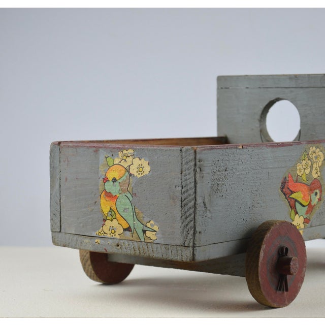Mid-Century Modern French Folk Art Handmade Wooden Toy Car, Late 1930s For Sale - Image 3 of 14