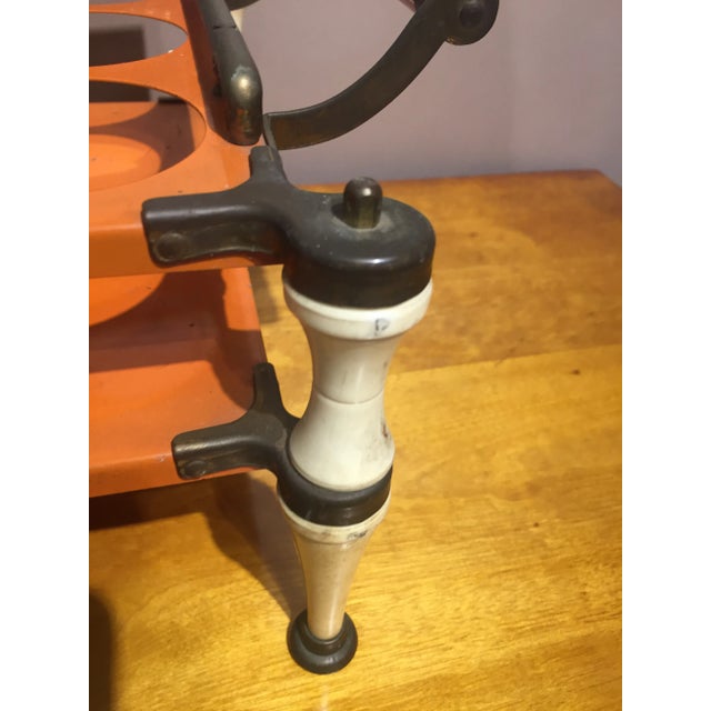 Metal Mid-Century Orange Barware Set - 7 Piece Set For Sale - Image 7 of 13