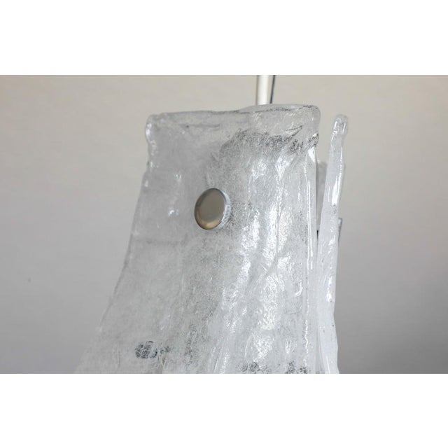Vintage Clear Ice Glass Pendant Lamp by J. T. Kalmar for Kalmar, 1960s For Sale - Image 11 of 18