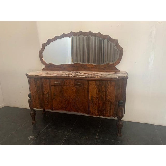Art Deco Rosewood & Marble Dining Room Set, 1930s, Set of 10 For Sale - Image 6 of 14