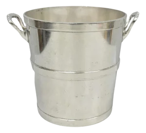 Vintage Mid Century Modern Nickel Silver Plated "Room Service" Champagne Bucket