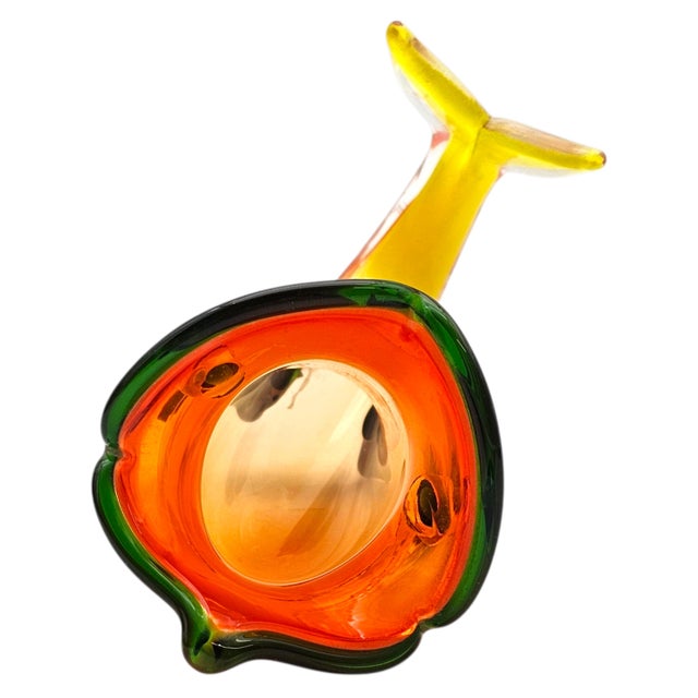 Fulvio Bianconi for Venini Signed Murano “Pesce” Fish Vase For Sale - Image 10 of 13