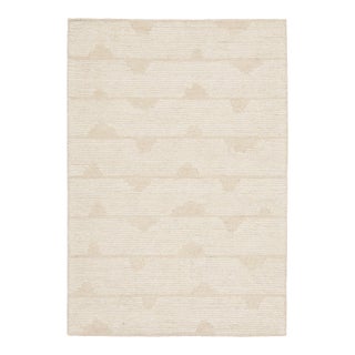 Contemporary Geometric Beige & Ivory Wool Rug by Rug & Kilim, India For Sale