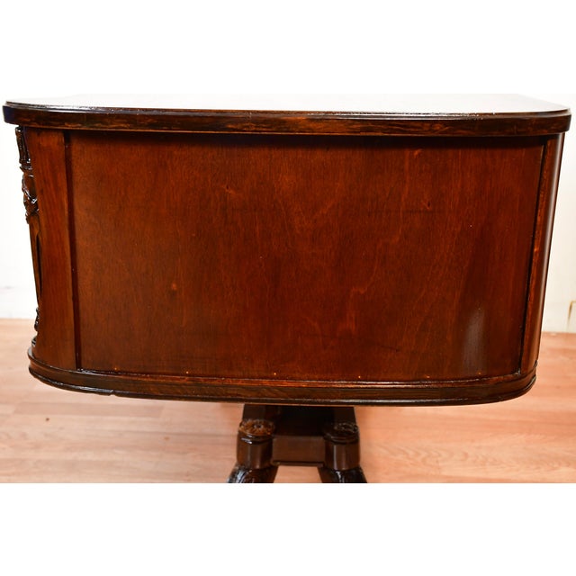 1920s Antique English Regency Style Mahogany Vanity Desk / Makeup Table For Sale - Image 16 of 17