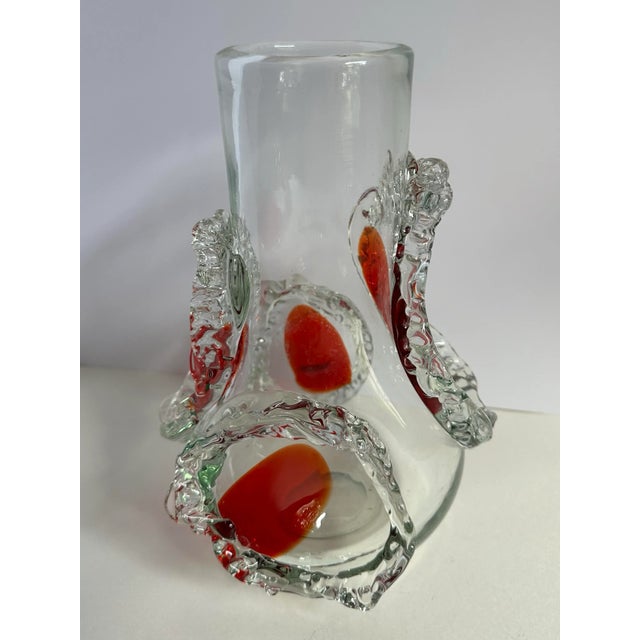 Murano 1960s Vintage Italian Murano Art Glass Vase Made in Italy For Sale - Image 4 of 6