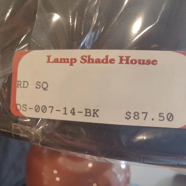 Vintage Peach Bloom Porcelain Lamp and Shade For Sale - Image 11 of 11