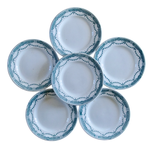 French Earthernware Plates from Moulin des Loups Provence, 1890s, Set of 6