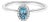 10K White Gold 5X3MM Oval Blue Topaz and Diamond Accent Halo Ring (I-J Color, I1-I2 Clarity) - Ring Size 5 For Sale