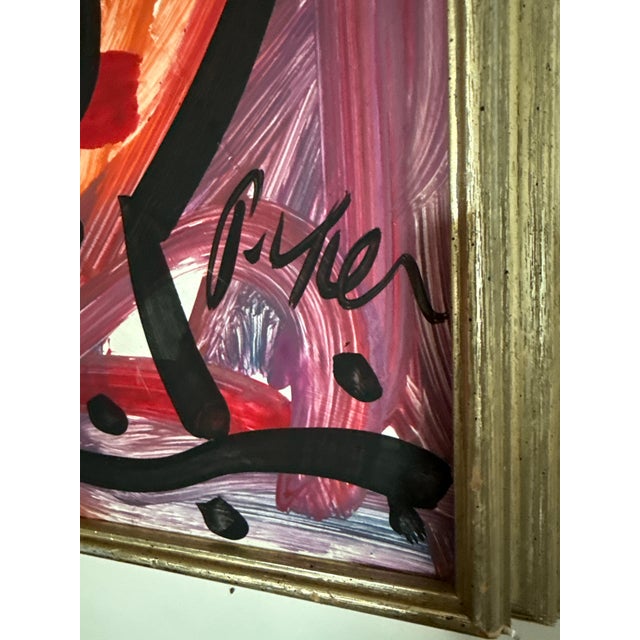 1970s 1970s Original Peter Keil Abstract Portrait Painting For Sale - Image 5 of 6