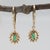 Zambian Emerald Earrings With Natural Diamonds Accents: Solid 14k Gold, 6x4mm, A Pair For Sale In Columbus - Image 6 of 7