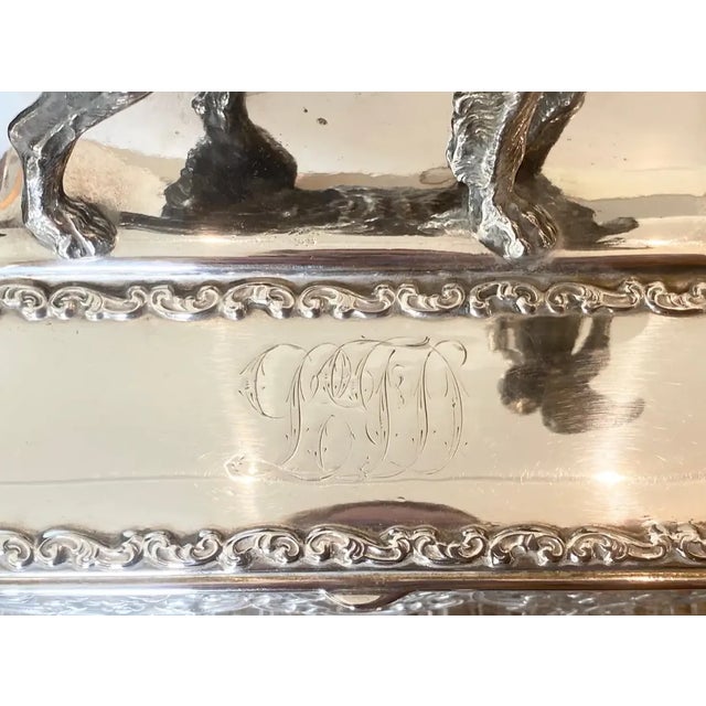 Mid 20th Century Mid 20th Century Silver Plate Humidor With Retriever For Sale - Image 5 of 13