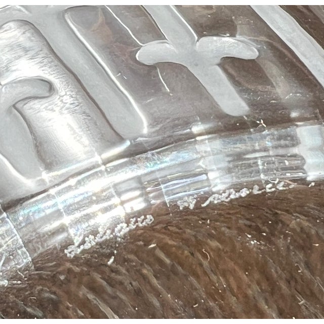 Vintage Lalique Crystal Feather Ears of Wheat 10" Diameter Centerpiece Bowl France For Sale - Image 9 of 10