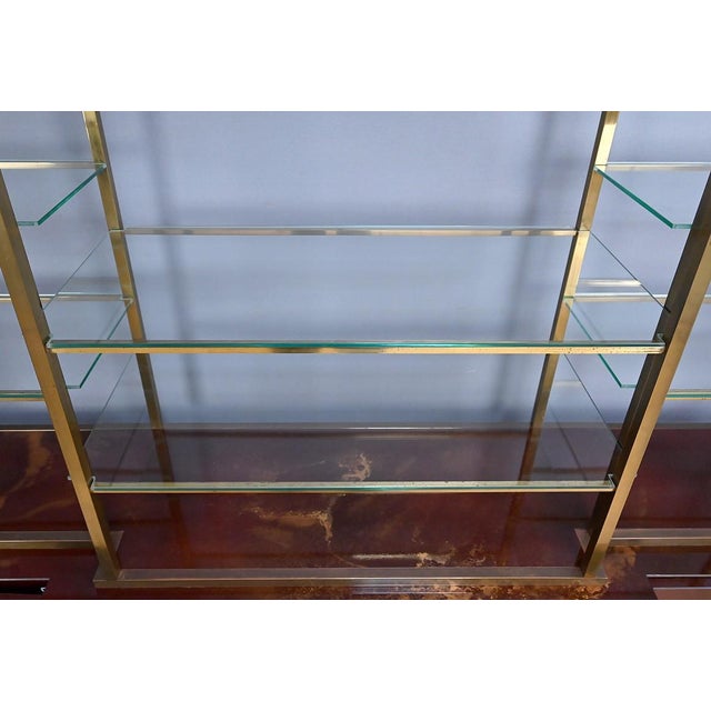 Wood Lacquered Bookcase attributed to Guy Lefèvre for Maison Jansen, 1970s For Sale - Image 7 of 18