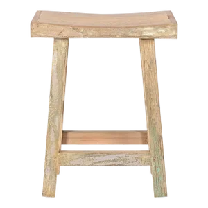 1990s Reclaimed Wood Rustic Farmhouse Style Tall Counter Stool