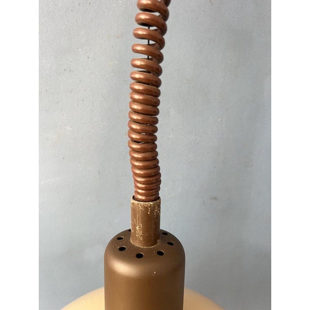 Vintage Beige Acrylic Glass Mushroom Pendant Lamp For Sale - Image 10 of 11