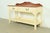 French Country Ethan Allen American Colonial Cream Lacquered Maple Sideboard Buffet Server or Console Table For Sale - Image 3 of 15