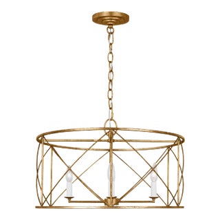 Chapman & Myers by Visual Comfort Studio Beatrix 4-Light Large Lantern Pendant in Antique Gild Gold For Sale