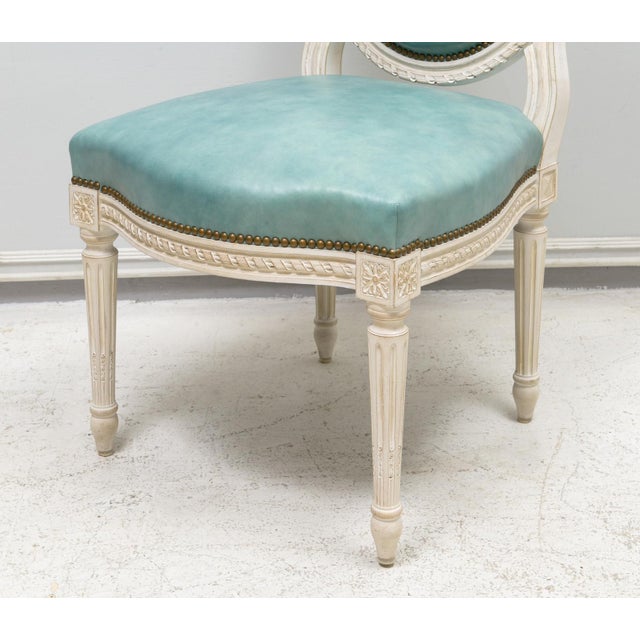 1980s Set of 8 Louis Xvi- Style Painted Dining Chairs For Sale - Image 5 of 12