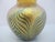 Glass Lundberg Studios Moire Fern Heart Pulled Feather Iridescent Gold Art Glass Vase For Sale - Image 7 of 13