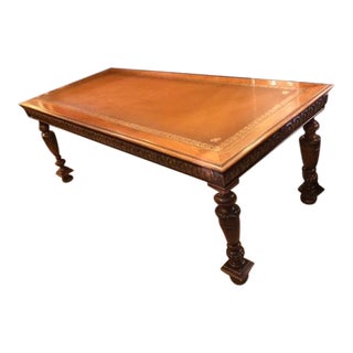 19th Century French Walnut Leather Top Sofa/Writing Table For Sale