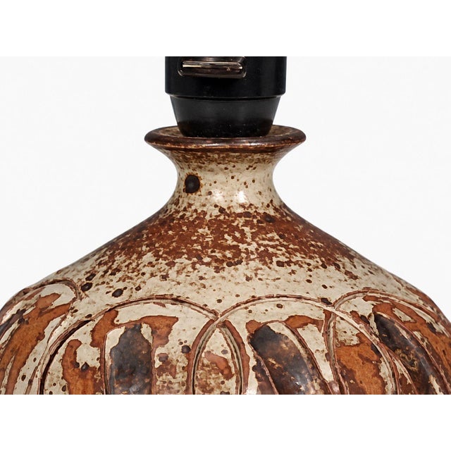 Ceramic 1970s Mid Century Modern Tingkeramik Følle, Small Table Lamp, Brown Glazed Stoneware For Sale - Image 7 of 11