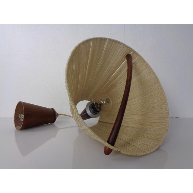 Teak and Sisal Ceiling Lamp from Temde, 1960s For Sale - Image 12 of 17