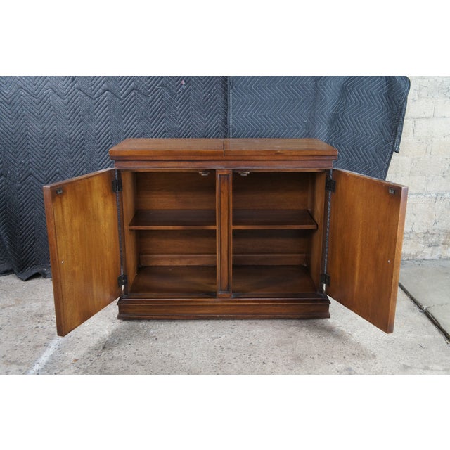 Wood 1970s White Furniture Italian Provincial Neoclassical Walnut Flip Top Buffet Server For Sale - Image 7 of 13