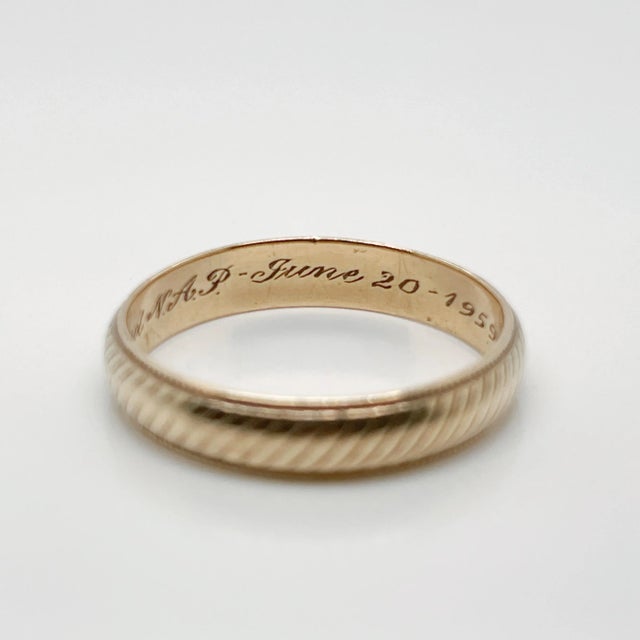 Gold Vintage Mid-Century 14 Karat Tiffany & Co. Gold Band or Wedding Ring Size 12.5 For Sale - Image 8 of 8