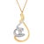 Espira 10K Two-Tone Yellow & White 1/6 Cttw Brilliant-Cut Diamond Layered Spiral 18" Pendant Necklace (H-I Color, I2-I3 Clarity) For Sale - Image 4 of 6
