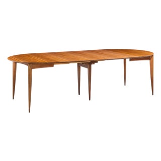Gio Ponti for Singer & Sons Model 2135 Mid Century Walnut Expanding Dining Table With 4 Leaves For Sale