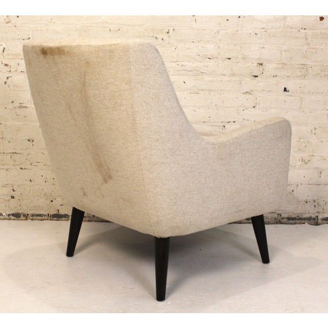 Textile Cream Bucket Lounge Chair For Sale - Image 7 of 15
