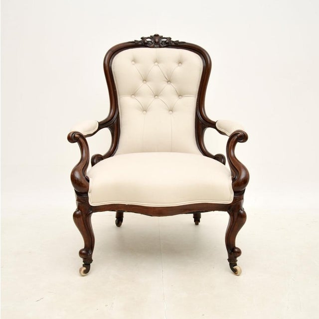 Antique Victorian Spoon Back Armchair, 1860s For Sale - Image 13 of 13