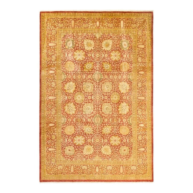 Mogul Collection Hand-Knotted Area Rug - Orange 6' 2" x 9' 3" For Sale - Image 4 of 4