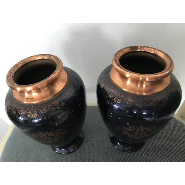 Copper Painted Vase in a Horseshoe from Ab, Set of 2 For Sale - Image 15 of 18