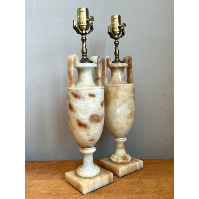 Vintage Onyx Urn Lamps - A Pair For Sale - Image 11 of 12