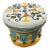 Majolica Italian Ceramic Terracotta Hand Painted Hollywood Regency Stool For Sale