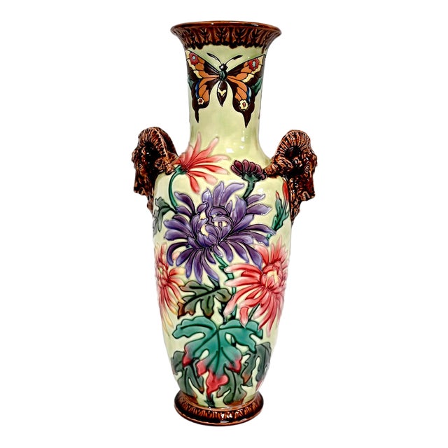 Vintage Colorful Ceramic Vase, 1930s For Sale