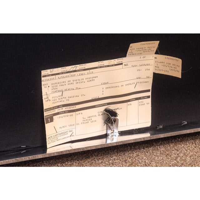 Chrome Pair of 1980s Jack Cartwright Corbusier Lc2 Style Black Fabric & Chrome Sofas For Sale - Image 8 of 10