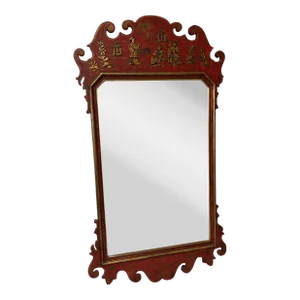 Red and Gold Chinoiserie Mirror