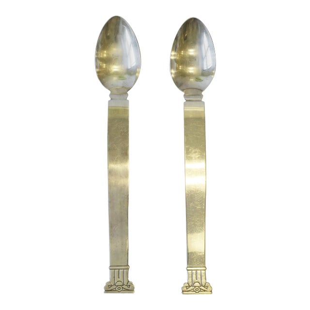 Robert Venturi Postmodern Serving Spoons Neoclassical Column Design Swid Powell, Pair For Sale