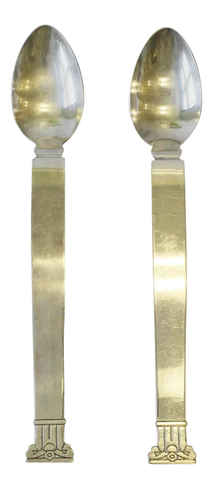 Robert Venturi Postmodern Serving Spoons Neoclassical Column Design Swid Powell, Pair