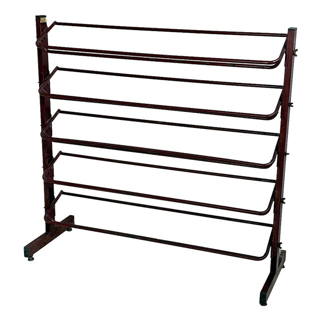 Italian Industrial Floor-Standing Metal Bottle Rack, 1990s For Sale