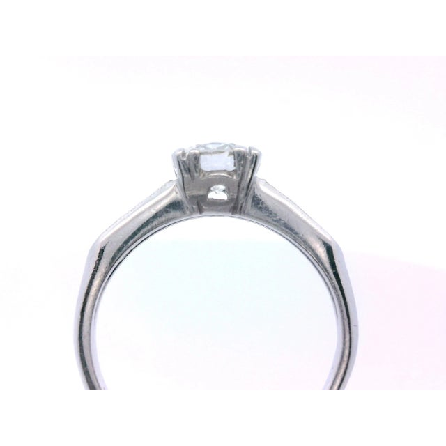 1930s Platinum Art Deco Diamond Engagement Ring, Size 4.5 For Sale - Image 9 of 10