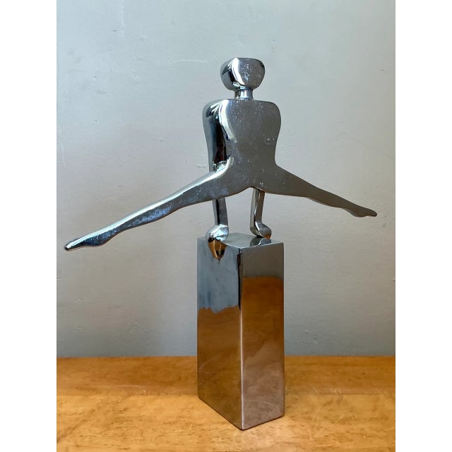 Mid-Century Modern Vintage Chrome Figurative Sculpture For Sale - Image 3 of 12