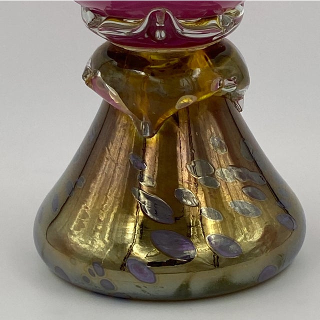 Striking Vintage Murano Style Hand-Blown Art Glass Centerpiece with Aventurine A large and dramatic vintage Murano style...